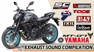 YAMAHA MT07 Exhaust Upgrade Sound Check Compilation LeoVince IXIL SC TOCE Akrapovic Yoshimura [upl. by Ynottirb67]