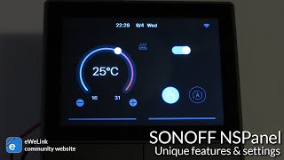 Sonoff NSPanel  Unique features and settings [upl. by Hauser549]