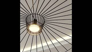 Iron Pendant Light Straw Hat Lamp livingroomlighting bedroomlighting [upl. by Llimaj101]