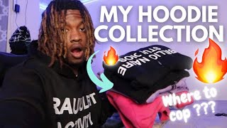 MY HOODIE COLLECTION 🔥 best places to cop cheap hoodies [upl. by Clynes361]