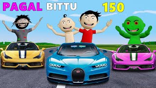 Pagal Bittu Sittu 150  Super Car Wala Cartoon  Gadi Wala Cartoon  Bittu Sittu Toons  Cartoon [upl. by Thornton953]