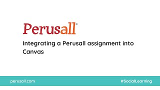 Integrating a Perusall assignment into Canvas [upl. by Ahseinaj995]