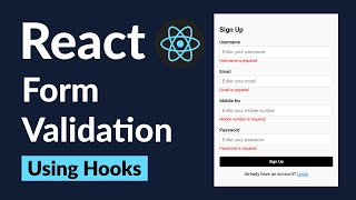 4 React JS form handling and validation using Hooks [upl. by Glavin]