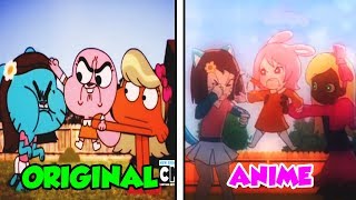 ASÍ SE VERÍAN ESToS 7 DIBUJOS ANIMADOS AL ESTILO ANIME [upl. by Reerg]