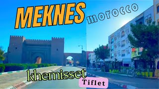 Driving from Tiflet to Khemisset to Meknes Morocco 🇲🇦  person walking [upl. by Rolat]