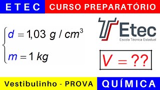 Vestibulinho ETEC 2025 🎯 Correção da Prova de QUÍMICA etec 2024 BoraETEC [upl. by Doone]