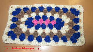 Tutorial rettangolo alluncinetto piastrella alluncinetto rettangolare granny square [upl. by Hike]