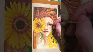 Holbein Watercolors Tested in JUST 15 Seconds Speed Painting [upl. by Suki819]