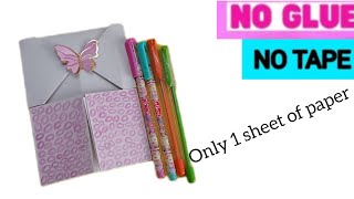 No glue No tape Paper Crafts  ORIGAMI  School supplies with paper [upl. by Dirraj35]