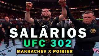 CONFIRA OS SALÁRIOS DO UFC 302 MAKHACHEV x POIRIER  QUANTO CADA LUTADOR RECEBEU [upl. by Elleinaj]