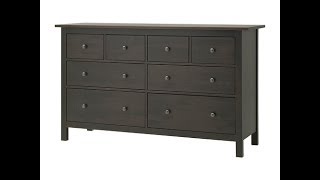 Ikea Hemnes 8Drawer Dresser BlackBrown Complete Assembly HD 90318607 [upl. by Cleveland991]