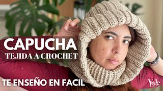 CUELLO CON CAPUCHA TEJIDO A CROCHET  TE EXPLICO EN FACIL  VALE LANERA [upl. by Perice]