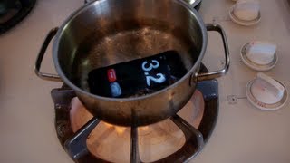 iPhone 5 Boiling Hot Water Drop Test  Will it Survive [upl. by Ioj]