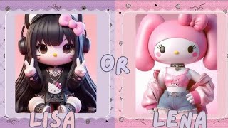 LISA OR LENA✨💞 Sanrio kuromi Edition 💞✨lisa lena lisaorlena kuromi trending ✨💞 [upl. by Lindberg]