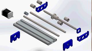 Solidworks Motion Study  Linear Actuator  Assembly amp Simulator [upl. by Labana]