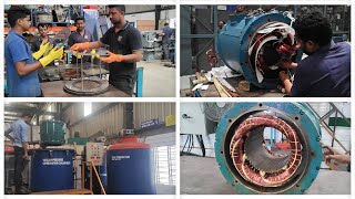 Screw Compressor Motor  Stator Core Restacking amp Coil Rewinding With VPI Process 132KW [upl. by Nnayt109]