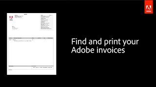 How to find and print your Adobe invoice [upl. by Annabella247]