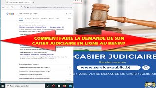 COMMENT FAIRE LA DEMANDE DE SON CASIER JUDICIAIRE EN LIGNE AU BENIN [upl. by Faro]