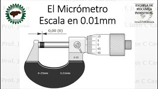 Micrómetro escala 001 mm Centésimas de milímetro [upl. by Aninahs489]