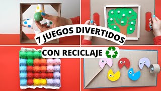 7 INCREÍBLES JUEGOS CON RECICLAJE ♻️ MUY FÁCILES DE HACER [upl. by Shishko397]