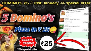 5 Dominos pizza ₹25 में🎉🍕🤯Dominos pizza offerDominos pizza offers for todaydominos coupon code [upl. by Laitselec337]