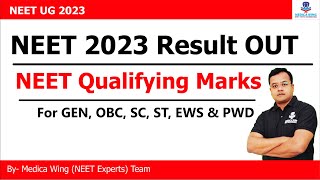 NEET 2023 Results NEET qualifying marks Category wise Cutoff NEET 2023 Qualifying amp Passing Marks [upl. by Oeram]