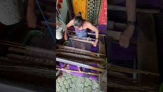 Lisa weaves a rug in Indonesia lisacan [upl. by Ahsytal544]