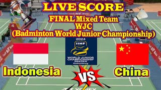 LIVE SCORE FINAL INDONESIA VS CHINA MIXED TEAM WJC 2024 [upl. by Cleti]