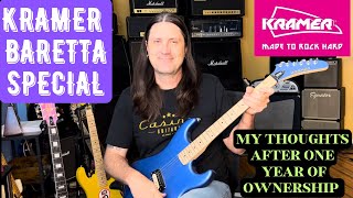 Kramer Barretta Special  My Thoughts And Review After One Year Of Ownership  Van Halen Shredder [upl. by Sib53]