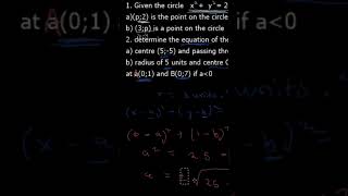 analytical geometry grade 12 circles [upl. by Oberon]