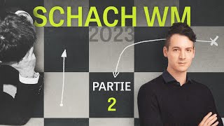 SchachWM 2023  2 Partie Ding Liren verliert zweite Partie mit Weiß [upl. by Pelagia952]