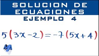 Solucionar ecuaciones lineales  Ejemplo 4 [upl. by Ennaeilsel]