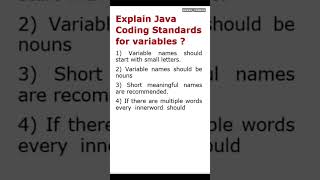 Explain java coding standards for variables corejava java javacoders spring [upl. by Hach]