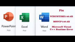 Fix WordExcelPower Point VCRUNTIME140dllMSVCP140dllMicrosoft Visual C Runtime Error PC [upl. by Vallo]