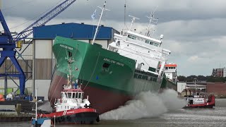 4K  Spectacular Ship Launch ARKLOW WAVE  Aerial Shots  Ferus Smit Leer [upl. by Mozelle611]