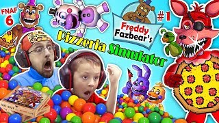 FNAF 6 Pizzeria Simulator Ball Pit Balls Pizza amp Jump Scares  BEST DAY EVER w FGTEEV Chase [upl. by Niltac]