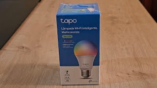 Unboxing Lâmpada WiFi Smart Inteligente Multicolorida RGB TPLink Tapo L530E 806 lúmens 8W  60W [upl. by Asle902]