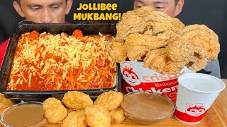 Jollibee Mukbang Asmr  Chicken JoySpaghettiNuggets  Filipino Food Mukbang Philippines [upl. by Heyer734]