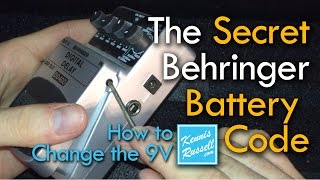 How to Change a Behringer Pedal Battery Shhh Its a Secret [upl. by Brnaba]