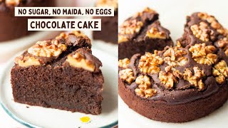 NO SUGAR NO EGG NO MAIDA CHOCOLATE CAKE  EGGLESS ATTA CHOCOLATE CAKE [upl. by Asinet]