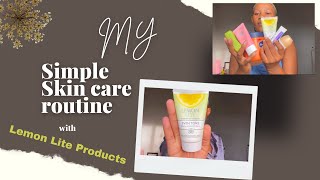 My simple skincare routine Lemon Lite products  Benzac 5 gel  South African skincare routine [upl. by Engleman377]