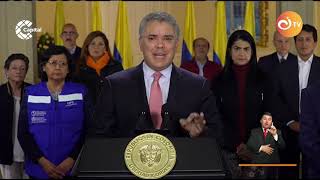 Presidente Iván Duque decreta cuarentena en todo el territorio colombiano por coronavirus COVID19 [upl. by Philo359]