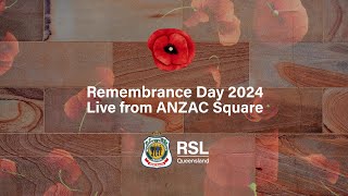 Remembrance Day 2024  Live Stream  ANZAC Square Brisbane  RSL Queensland [upl. by Peri]