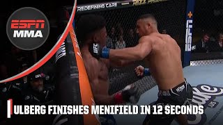 Carlos Ulberg knocks out Alonzo Menifield in 12 SECONDS  ESPN MMA [upl. by Esbenshade971]