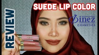 INEZ SUEDE LIP COLOR REVIEW amp SWATCHES  SAWITRI MURWANI [upl. by Maxie]