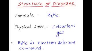 Structure of Diborane  Banana bond  3C 2e bond [upl. by Eanore]