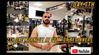 Day 7th at gym beginners workout motivation bodybuilding gymtrainer chest tricepsworkout [upl. by Hobey]