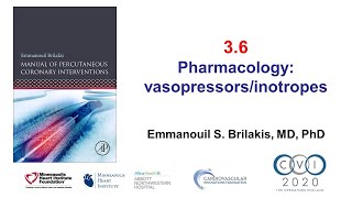 36 Manual of PCI  Pharmacology vasopressors and inotropes [upl. by Okika]