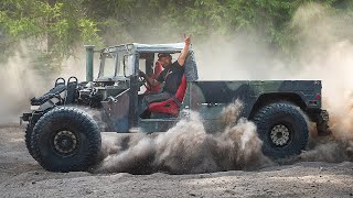 Corvette Swapped Humvee First Test drive [upl. by Schaffer]