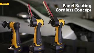 Ultimate Cordless Auto Body Repair Tools Mirka® FBSB File Belt Sander with the Mirka® ANGOS [upl. by Nahtonoj]